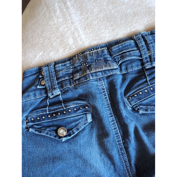 Classic blue skinny jeans size 7 with gem stones - Picture 8 of 8